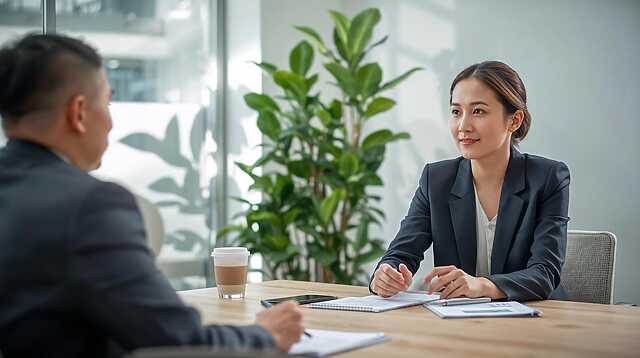 上司に相談する女性