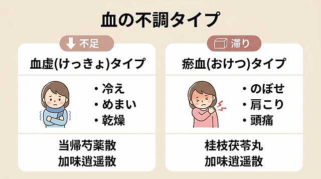 血の不調タイプ 血虚（けっきょ）タイプ・瘀血（おけつ）タイプ