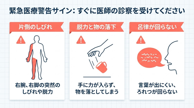 すぐに医師の診察を受けた方がいいしびれ