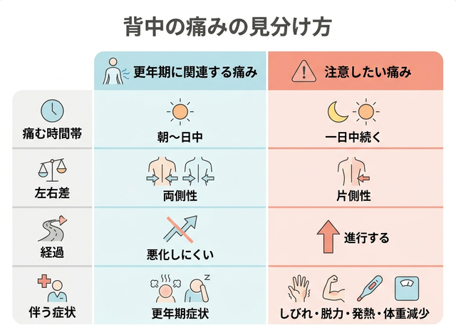 背中の痛みの見分け方